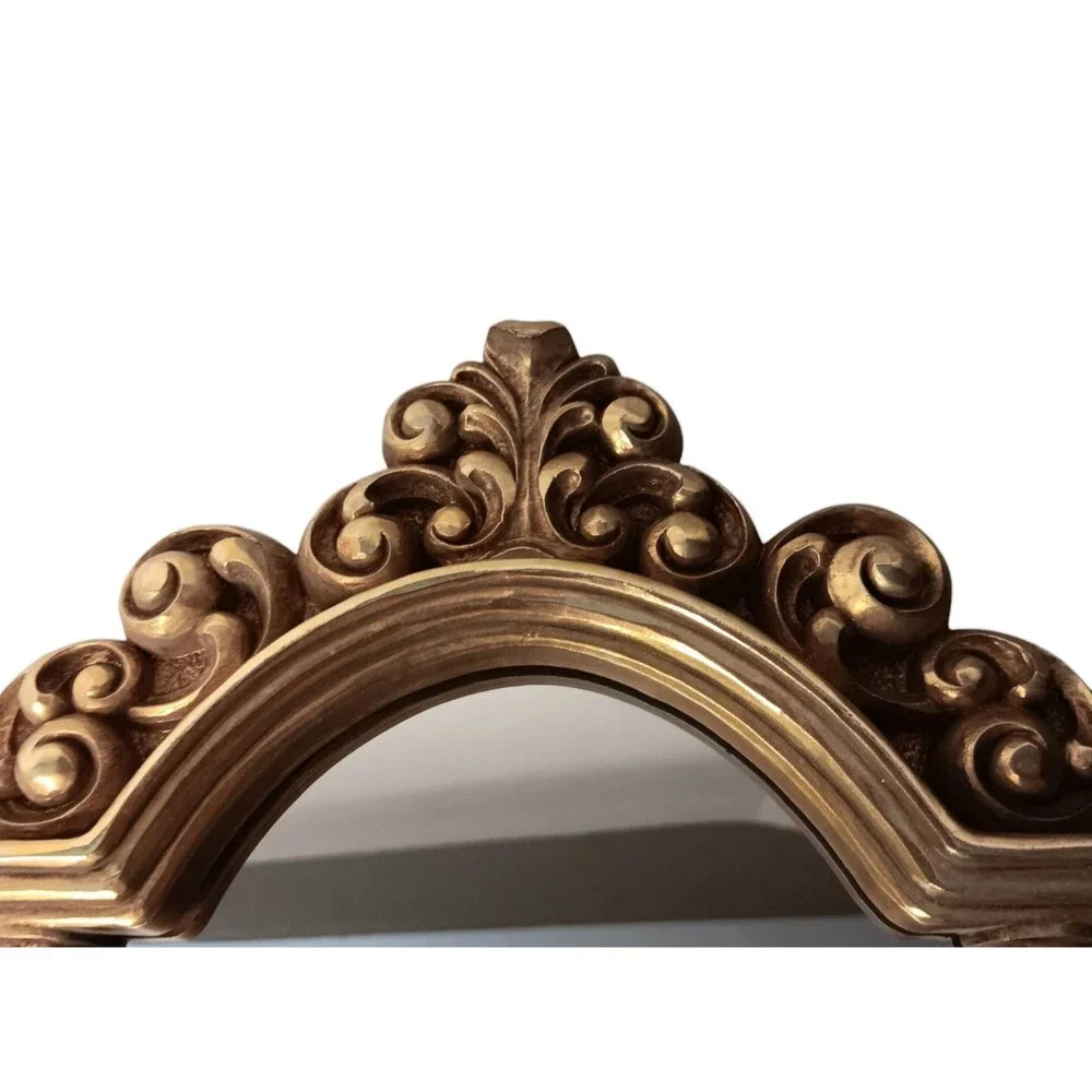 Vintage Syroco Gold Baroque Rococo Hollywood Regency Oval Wall Mirror Set Of Two